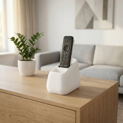 Porta Telecomandi 3 Slot in Pietra Effetto Cemento - Organizzatore TV Moderno